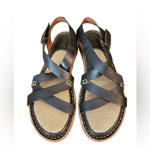 Børn Handcrafted Black Leather Sandals – Size 9 - Picture 1 of 14